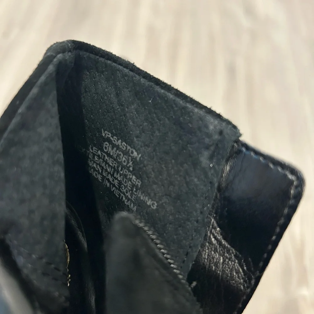 Vince Camuto Black Suede Pointed Toe Ankle Booties - Picture 8 of 9